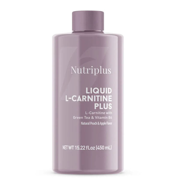 NUTRIPLUS L CARNITINE საკვები დანამატი ვაშლის და ატმის არომატით 450 მლ.