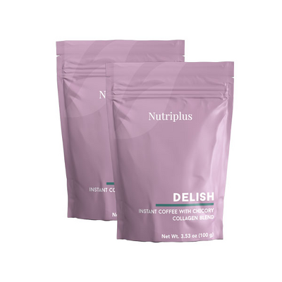 NUTRIPLUS ხსნადი ნუტრი ყავა DELISH 100 გრ. (2 ცალი)