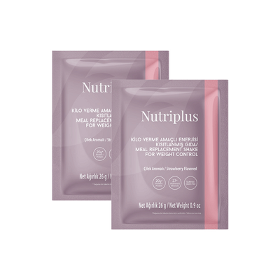 NUTRIPLUS შეიკი მარწყვის არომატით, საშეტი 26 გრ. (2 ცალი)
