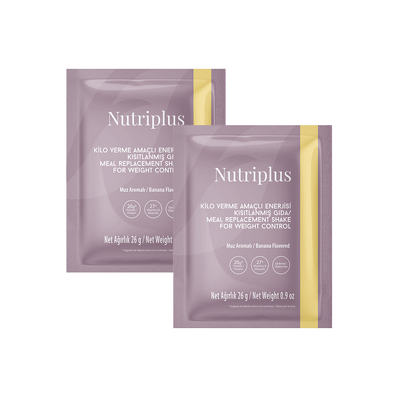 NUTRIPLUS შეიკი ბანანის არომატით, საშეტი 26 გრ. (2 ცალი)