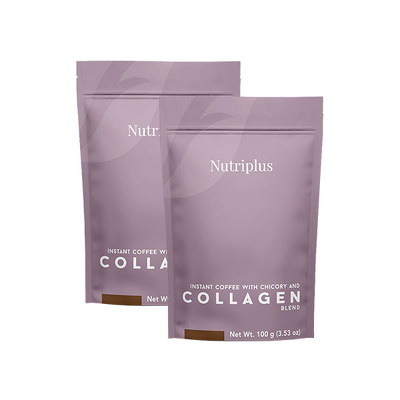 NUTRIPLUS ხსნადი ნუტრი ყავა COLLAGEN 100 გრ. (2 ცალი)