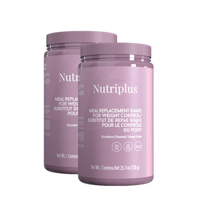 NUTRIPLUS შეიკი მარწყვის არომატით STRAWBERRY 520 გრ. (2 ცალი)